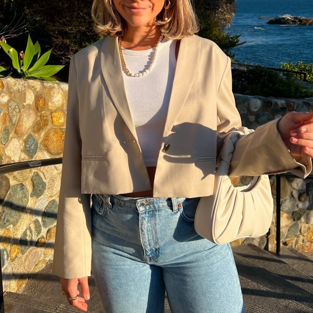 LATTELIER single breasted cropped blazer